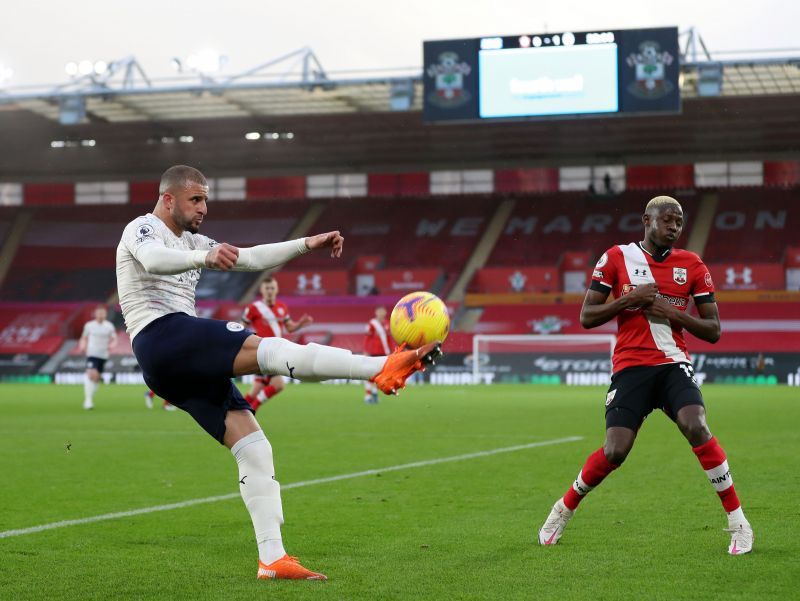 Kyle Walker in action for Manchester City against Southampton.