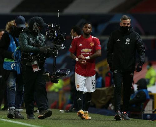 Fred was red-carded during Manchester United's loss to PSG.