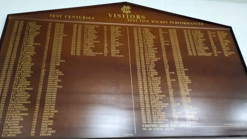 The MCG Honours Board (Credits: BCCI)