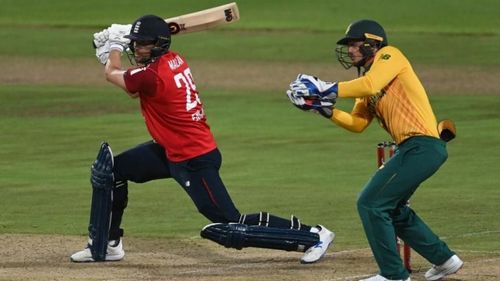 Dawid Malan in action during his unbeaten 99. Pic: ICC/Twitter