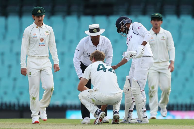 Jasprit Bumrah hit a straight shot that hit Cameron Green on his head.