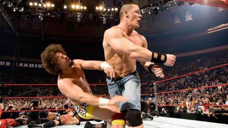 Carlito and John Cena go head-to-head at the 2008 edition of the Royal Rumble