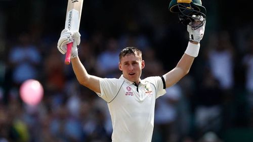 Marnus Labuschagne celebrating after a century