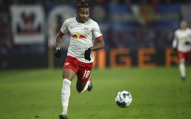 Christopher Nkunku gave Leipzig the lead at Bayern Munich.