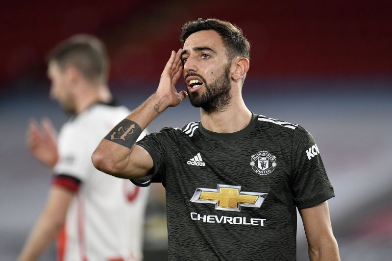 Bruno Fernandes in Manchester United colors