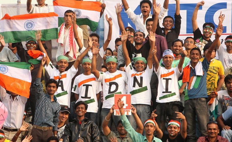 Fans in Guwahati enjoying an international cricket match between India and Australia