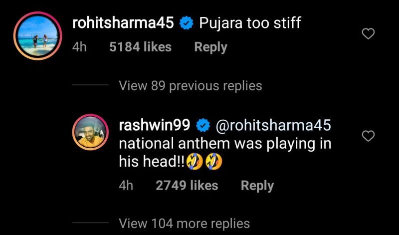 Ashwin gave a hilarious reply to Rohit Sharma.