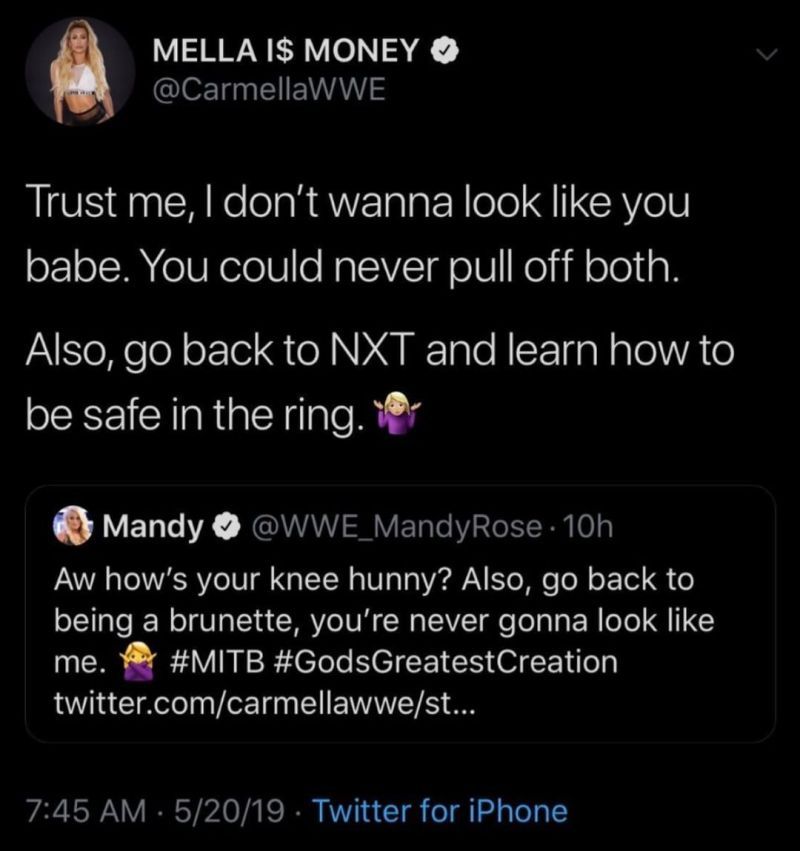 Carmella&#039;s tweet