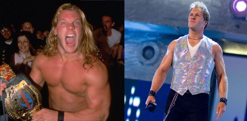 Chris Jericho with long and short hair, side-by-side comparison