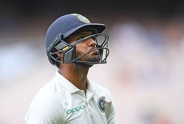 Mayank Agarwal was dismissed caught at deep point