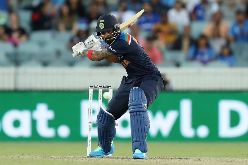 KL Rahul en route his 12th T20I fifty on Friday