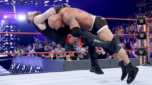 Goldberg spears Kevin Owens on his way to winning the WWE Universal Championship (SPOILER ALERT)