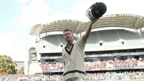 Australia's David Warner leaves the Adelaide Oval after his 335