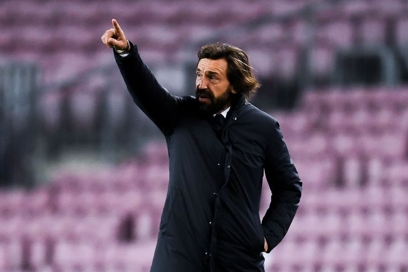 Juventus manager Andrea Pirlo during the Barcelona game