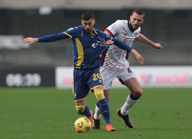 Sebastian Walukiewicz in action for Cagliari