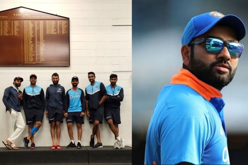 Rohit Sharma and Ashwin trolled Pujara for his stiff pose.