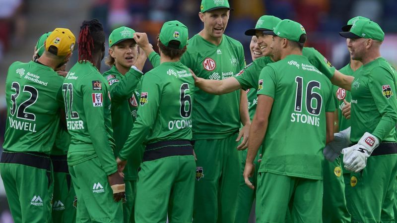 Melbourne Stars celebrate a victory against Sydney Thunder.