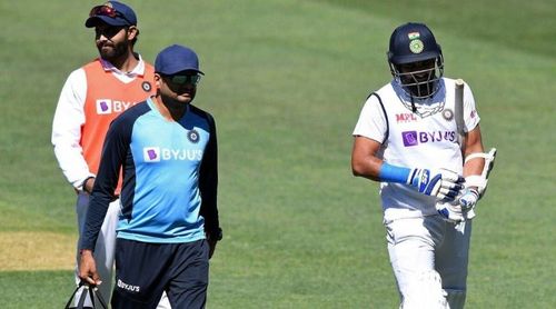 Mohammed Shami walking off after getting injured