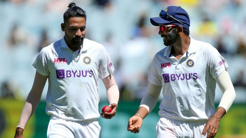 Jasprit Bumrah advising debutant Siraj during the Boxing Day Test