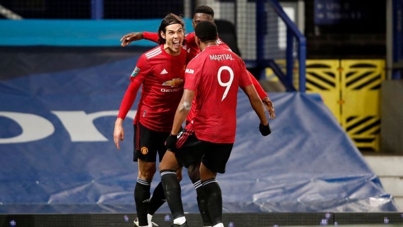 Manchester United beat Everton in the Carabao Cup.