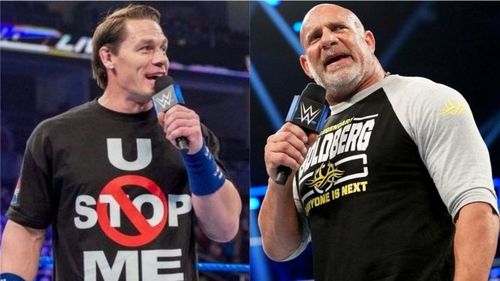 John Cena (left); Goldberg (right)