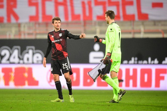 Thomas Muller acknowledges Manuel Neuer's fabulous performance.