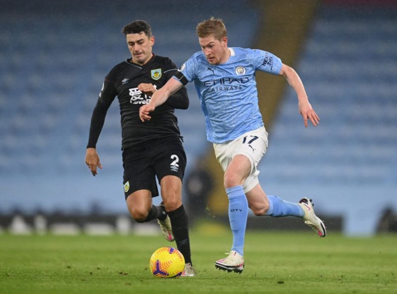 Kevin De Bruyne hit the post against Burnley.