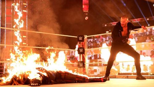 Randy Orton set fire to The Fiend at WWE TLC 2020.