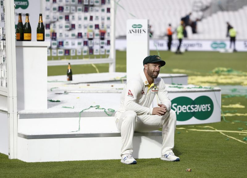 Matthew Wade soaking in Australia having retained the Ashes at Kia Oval in September 2019