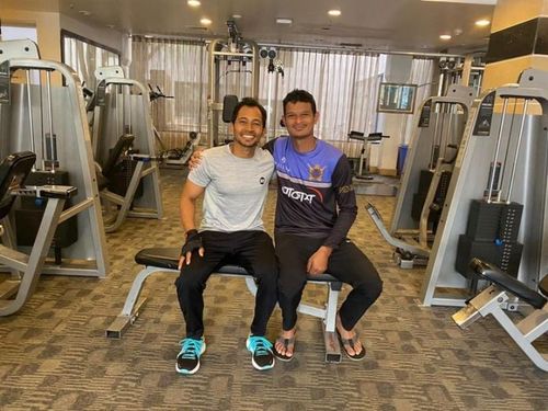 Mushfiqur Rahim with Nasum Ahmed. Pic:Mushfiqur Rahim/ Facebook