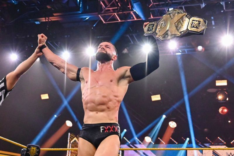 Finn Balor after winning the vacated NXT Championship