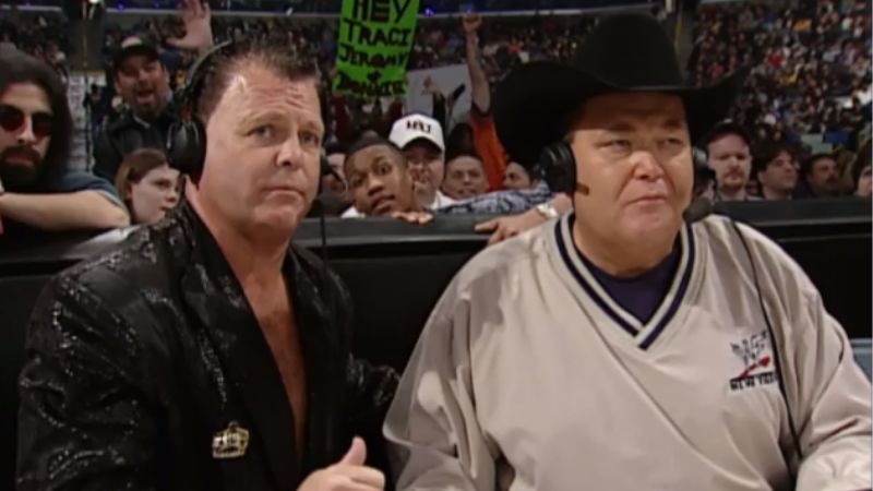 Jerry Lawler and Jim Ross after Chyna's storyline injury