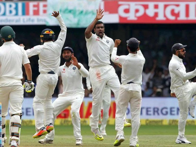 Team India celebrates after beating Australia in a thrilling 76-run win at Bengaluru