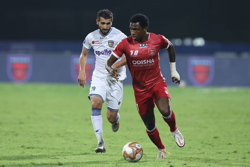 Diego Mauricio (R) has been used as a dynamic attacking player for Odisha FC by Stuart Baxter. (Image: ISL)