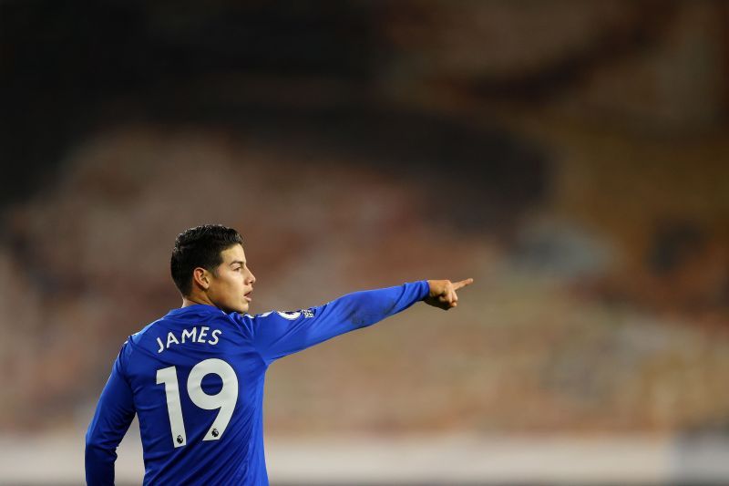 James Rodriguez in action for Everton