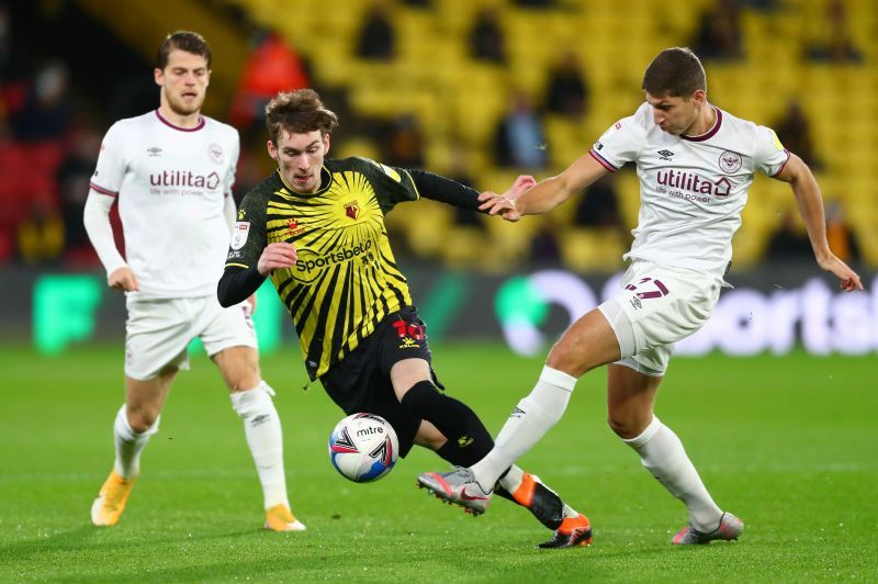 James Garner in action for Watford