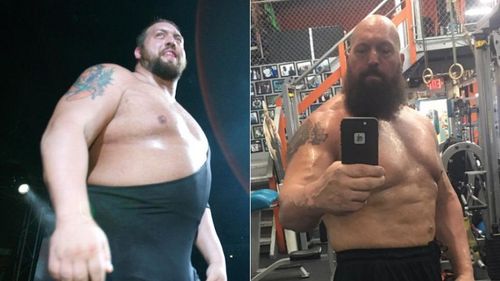 The Big Show in the early 2000s (left); The Big Show in 2017 (right)