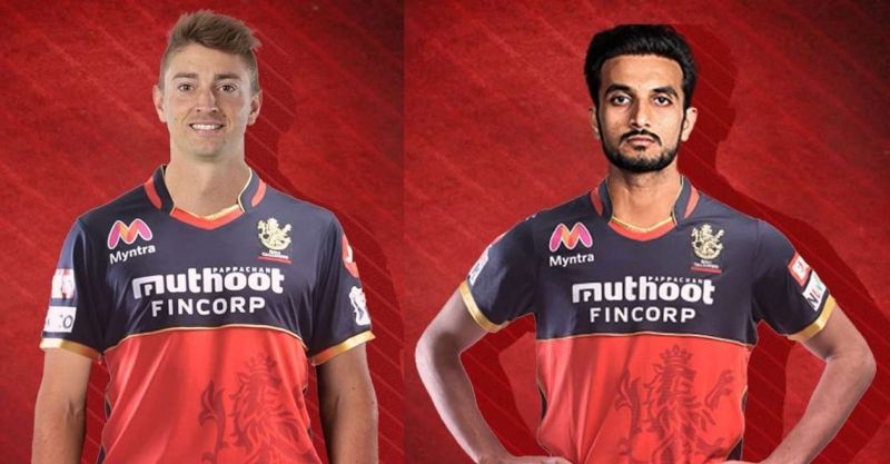 Daniel Sams [L] has made his way to Virat Kohli's RCB along with Harshal Patel [R]