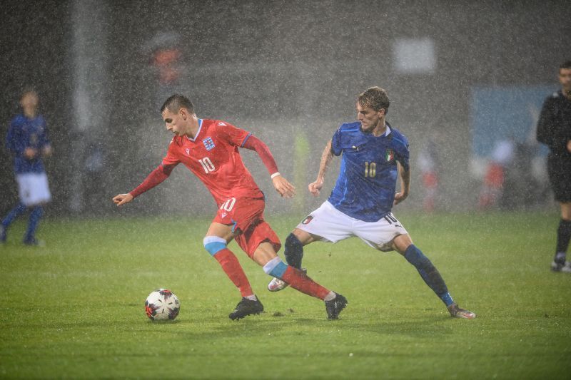 Nicolo Rovella in action for Italy Under-21s