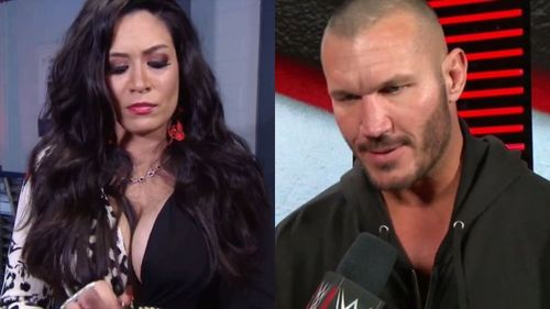 Melina (left); Randy Orton (right)