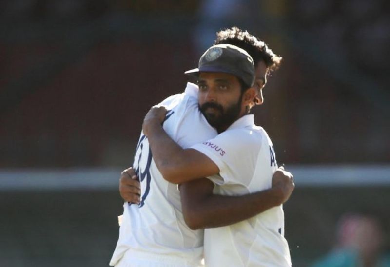 Ajinkya Rahane hugs Ravichandran Ashwin after the SCG draw. Pic: Ajinkya Rahane/ Twitter