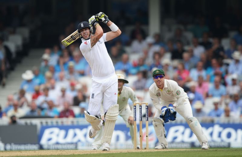 Kevin Pietersen tackling spin during the Ashes 2013.