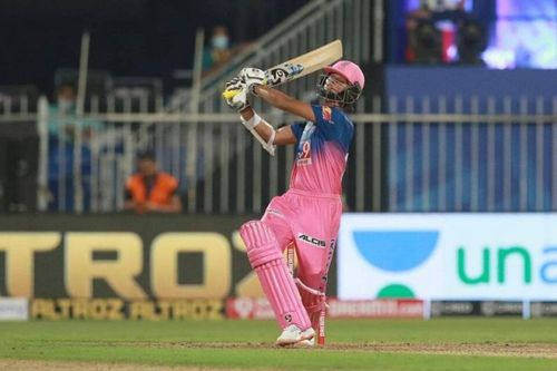 Yashasvi Jaiswal in action for the Rajasthan Royals during IPL 2020.