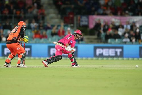 Action from the BBL game between Perth Scorchers and Sydney Sixers