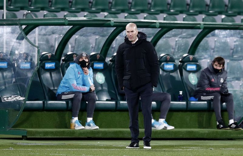 Real Madrid coach &lt;a href=&#039;https://www.sportskeeda.com/player/zinedine-zidane&#039; target=&#039;_blank&#039; rel=&#039;noopener noreferrer&#039;&gt;Zinedine Zidane&lt;/a&gt;