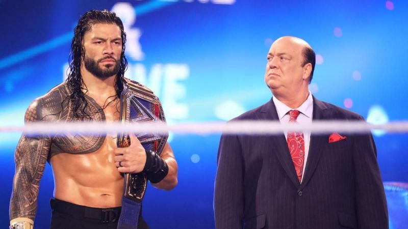 Roman Reigns with Paul Heyman at Survivor Series 2020.