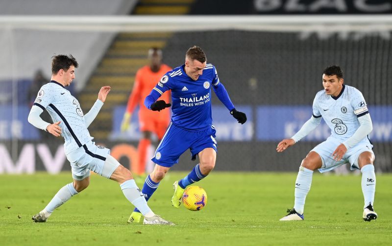 Silva (R) was instrumental in keeping Jamie Vardy quiet throughout the game