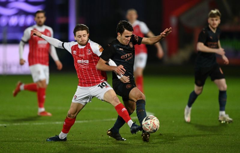 Eric Garcia in action against Cheltenham Town