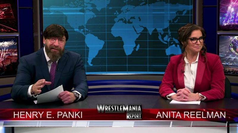 Triple H and Stephanie McMahon during the WrestleMania announcement video