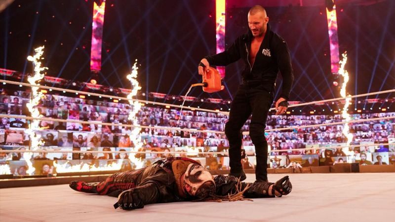 Orton &#039;burns&#039; the Fiend in the Firefly Inferno match